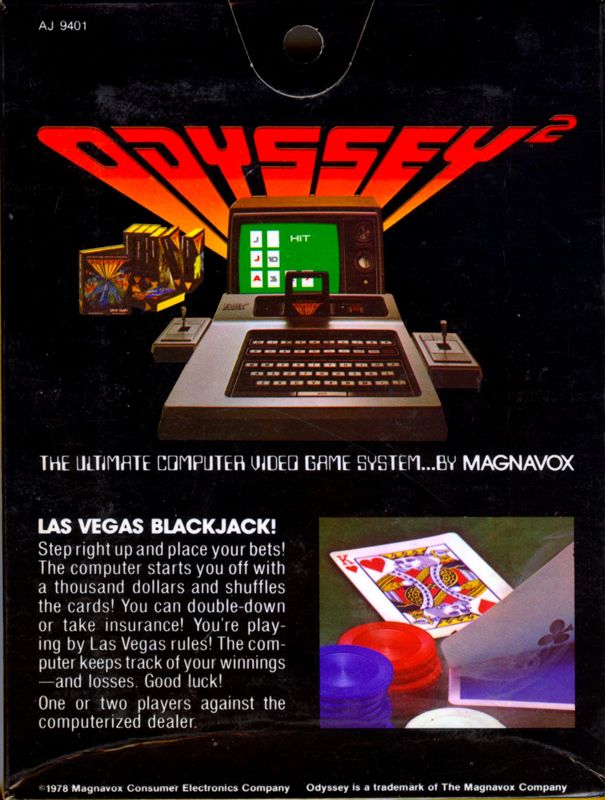 Las Vegas Blackjack box art for Odyssey 2